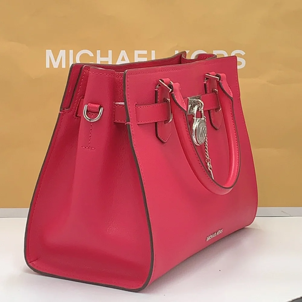MICHAEL KORS HAMILTON MEDIUM SATCHEL   COLOR: Electric Pink  NWT - Picture 4 of 16